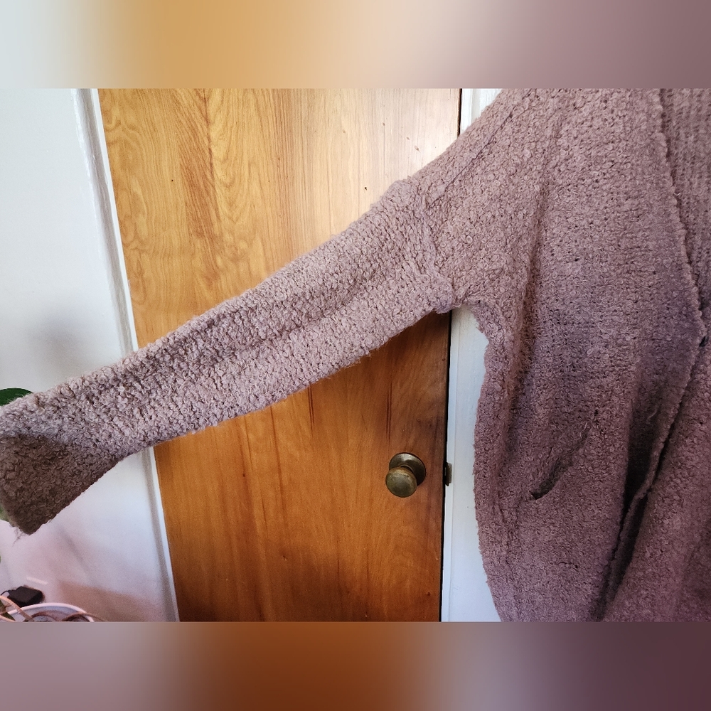 Free People Pink Boucle Oversized Snap Cardigan Size Medium - Picture 6 of 6